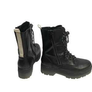 MIA‎ Colin Combat Platform Boots 7.5 Black Grunge Festival Streetwear Rockabilly